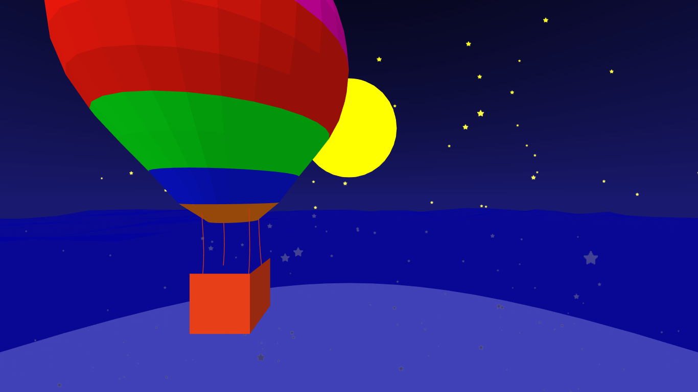 気球夜空の旅
